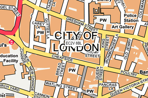 EC2V 8BL map - OS OpenMap – Local (Ordnance Survey)