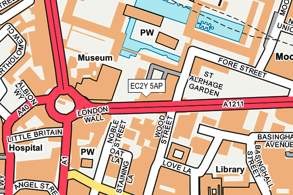 EC2Y 5AP map - OS OpenMap – Local (Ordnance Survey)