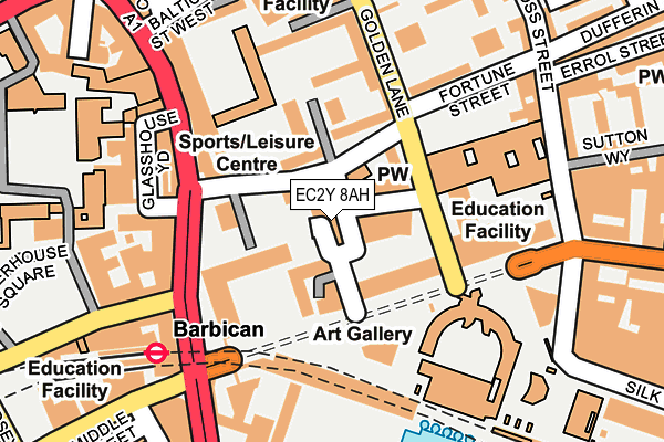 EC2Y 8AH map - OS OpenMap – Local (Ordnance Survey)