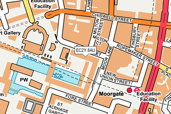 EC2Y 8AU map - OS OpenMap – Local (Ordnance Survey)