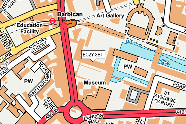 EC2Y 8BT map - OS OpenMap – Local (Ordnance Survey)
