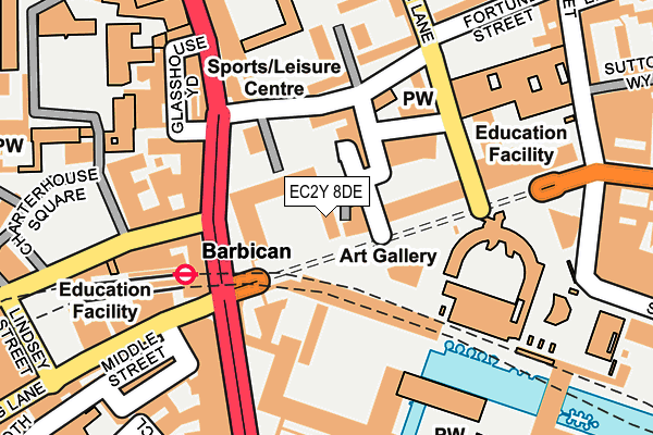 EC2Y 8DE map - OS OpenMap – Local (Ordnance Survey)