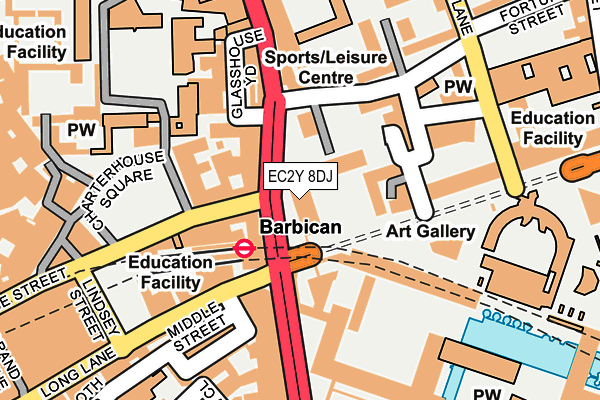 EC2Y 8DJ map - OS OpenMap – Local (Ordnance Survey)