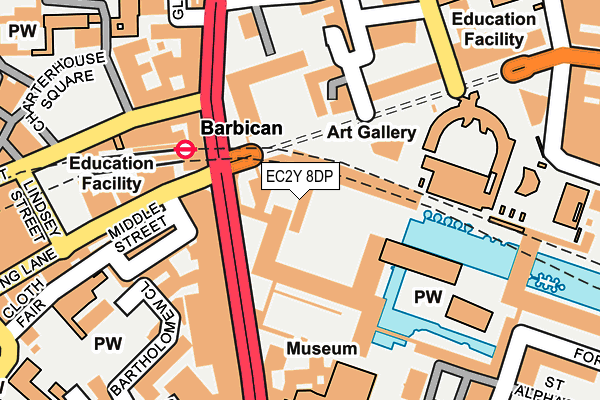 EC2Y 8DP map - OS OpenMap – Local (Ordnance Survey)