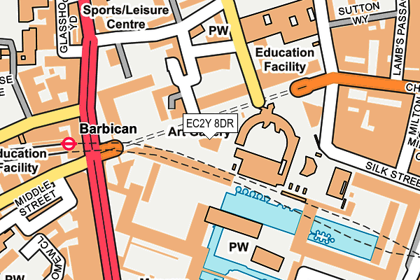 EC2Y 8DR map - OS OpenMap – Local (Ordnance Survey)