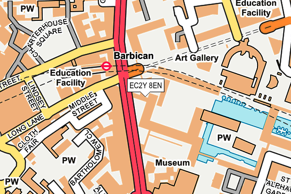 EC2Y 8EN map - OS OpenMap – Local (Ordnance Survey)