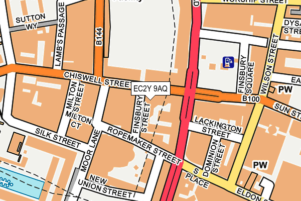 EC2Y 9AQ map - OS OpenMap – Local (Ordnance Survey)