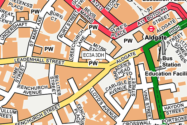 EC3A 3DH map - OS OpenMap – Local (Ordnance Survey)