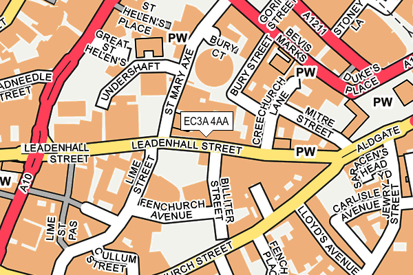 EC3A 4AA map - OS OpenMap – Local (Ordnance Survey)