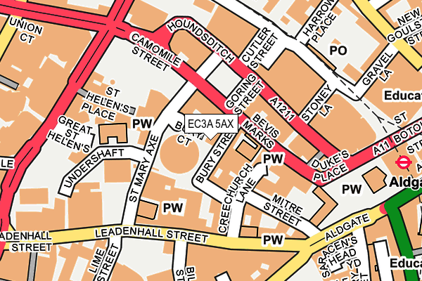 EC3A 5AX map - OS OpenMap – Local (Ordnance Survey)