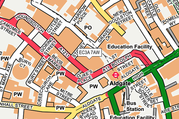 EC3A 7AW map - OS OpenMap – Local (Ordnance Survey)