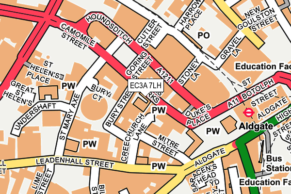 EC3A 7LH map - OS OpenMap – Local (Ordnance Survey)