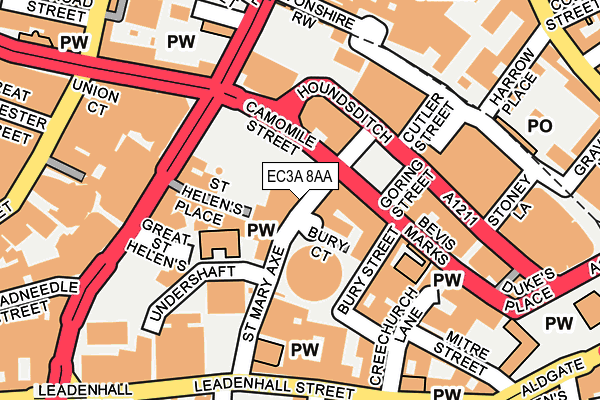 EC3A 8AA map - OS OpenMap – Local (Ordnance Survey)