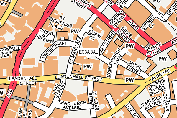 EC3A 8AL map - OS OpenMap – Local (Ordnance Survey)