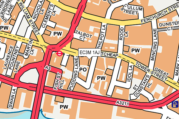 EC3M 1AJ map - OS OpenMap – Local (Ordnance Survey)