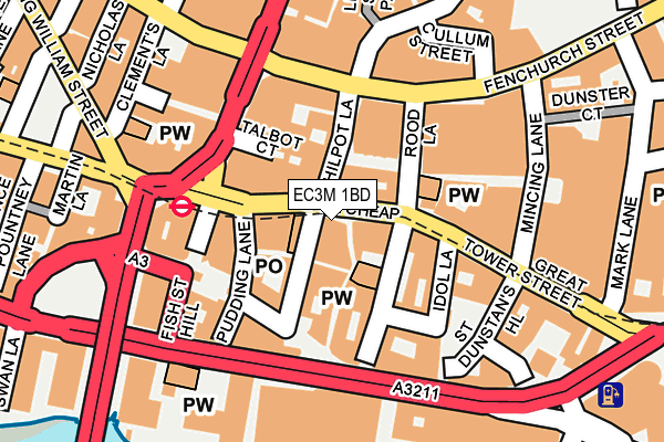 EC3M 1BD map - OS OpenMap – Local (Ordnance Survey)