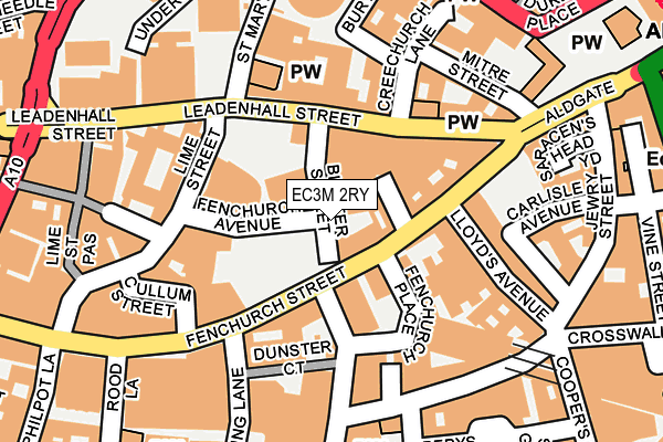 EC3M 2RY map - OS OpenMap – Local (Ordnance Survey)