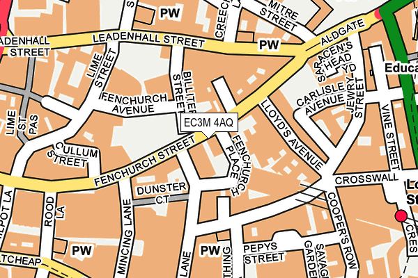 EC3M 4AQ map - OS OpenMap – Local (Ordnance Survey)