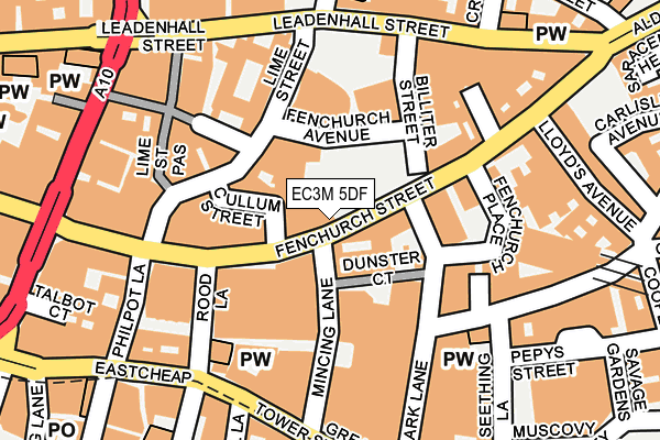 EC3M 5DF map - OS OpenMap – Local (Ordnance Survey)