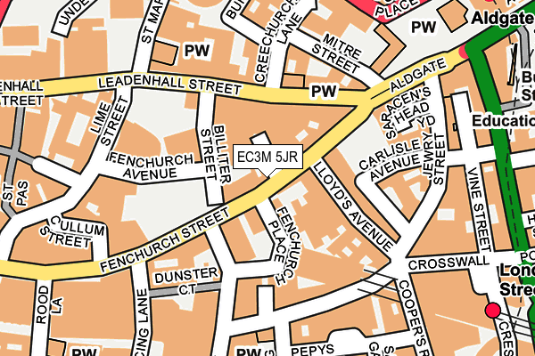 EC3M 5JR map - OS OpenMap – Local (Ordnance Survey)