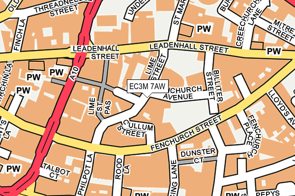 EC3M 7AW map - OS OpenMap – Local (Ordnance Survey)