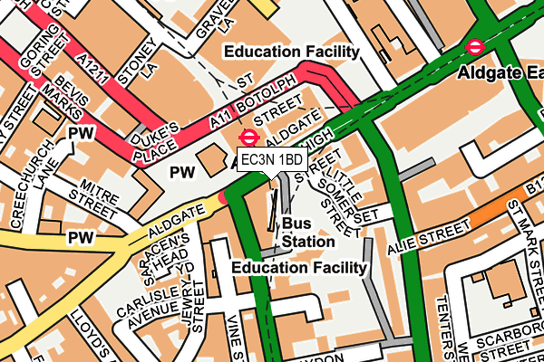 EC3N 1BD map - OS OpenMap – Local (Ordnance Survey)