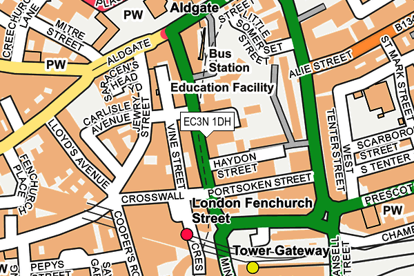 EC3N 1DH map - OS OpenMap – Local (Ordnance Survey)