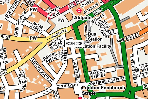 EC3N 2DB map - OS OpenMap – Local (Ordnance Survey)