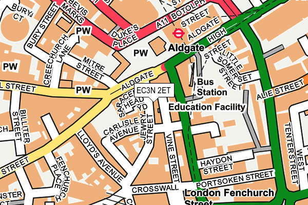 EC3N 2ET map - OS OpenMap – Local (Ordnance Survey)