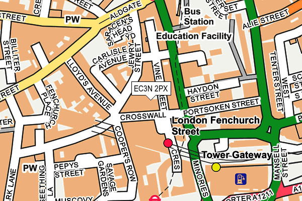 EC3N 2PX map - OS OpenMap – Local (Ordnance Survey)