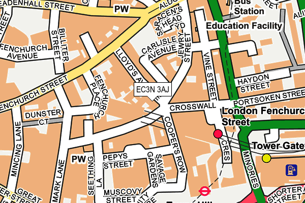 EC3N 3AJ map - OS OpenMap – Local (Ordnance Survey)