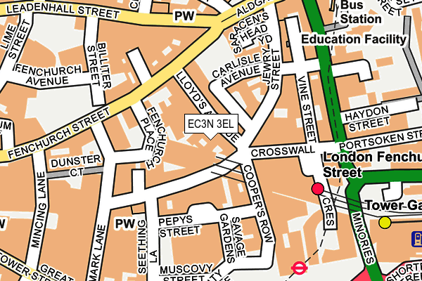 EC3N 3EL map - OS OpenMap – Local (Ordnance Survey)