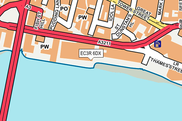EC3R 6DX map - OS OpenMap – Local (Ordnance Survey)