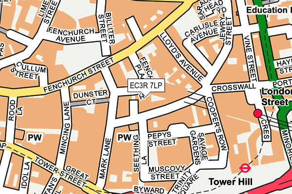 EC3R 7LP map - OS OpenMap – Local (Ordnance Survey)