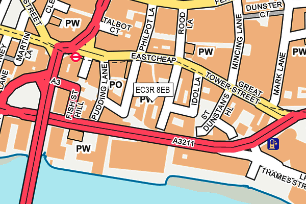 EC3R 8EB map - OS OpenMap – Local (Ordnance Survey)
