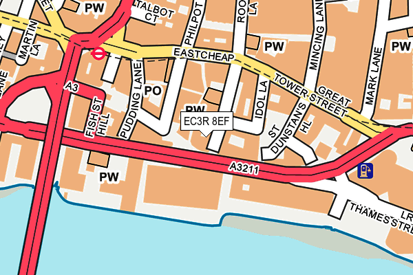 EC3R 8EF map - OS OpenMap – Local (Ordnance Survey)