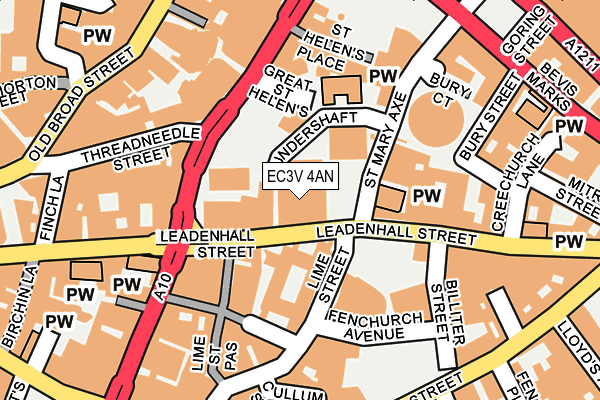 EC3V 4AN map - OS OpenMap – Local (Ordnance Survey)