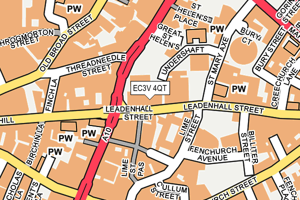 EC3V 4QT map - OS OpenMap – Local (Ordnance Survey)