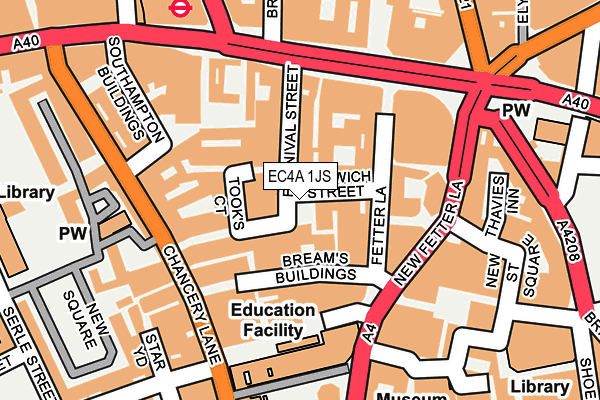 EC4A 1JS map - OS OpenMap – Local (Ordnance Survey)