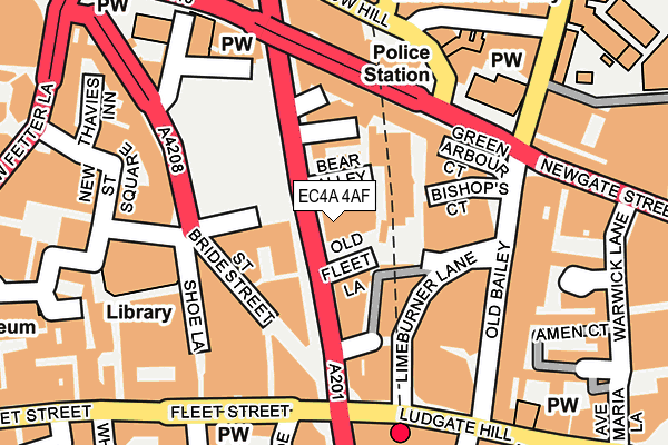 EC4A 4AF map - OS OpenMap – Local (Ordnance Survey)