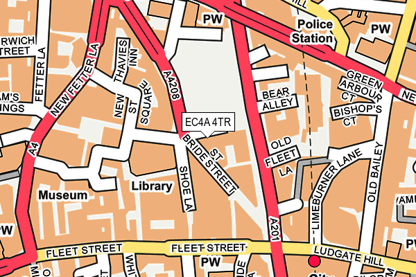 EC4A 4TR map - OS OpenMap – Local (Ordnance Survey)