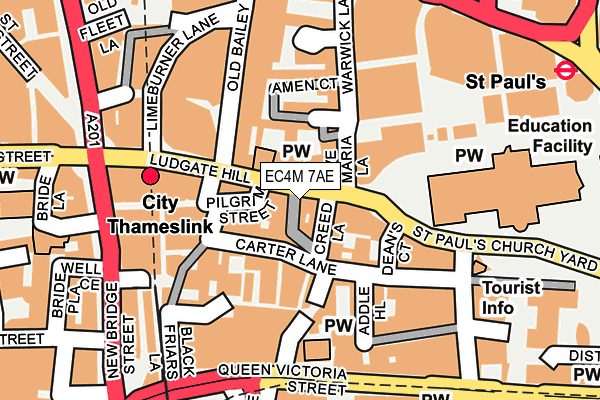 EC4M 7AE map - OS OpenMap – Local (Ordnance Survey)