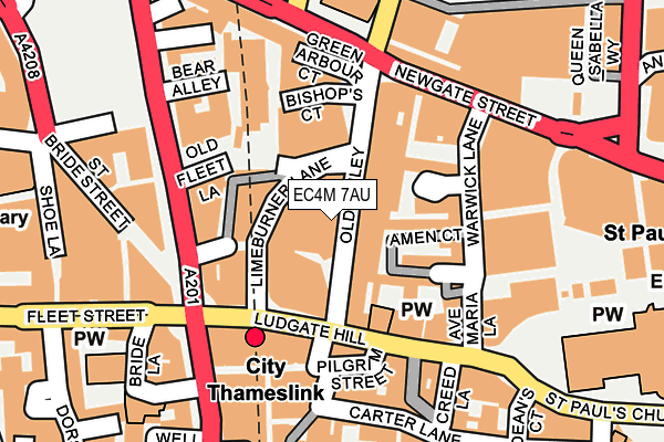 EC4M 7AU map - OS OpenMap – Local (Ordnance Survey)