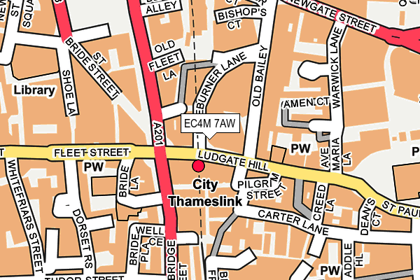 EC4M 7AW map - OS OpenMap – Local (Ordnance Survey)