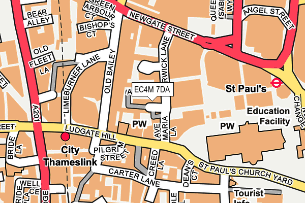 EC4M 7DA map - OS OpenMap – Local (Ordnance Survey)