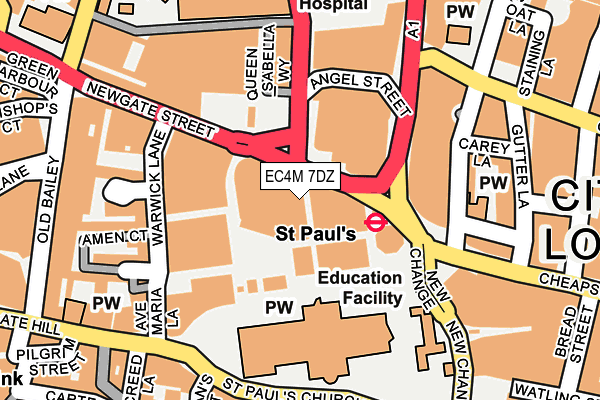 EC4M 7DZ map - OS OpenMap – Local (Ordnance Survey)