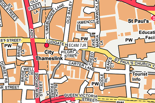 EC4M 7JR map - OS OpenMap – Local (Ordnance Survey)