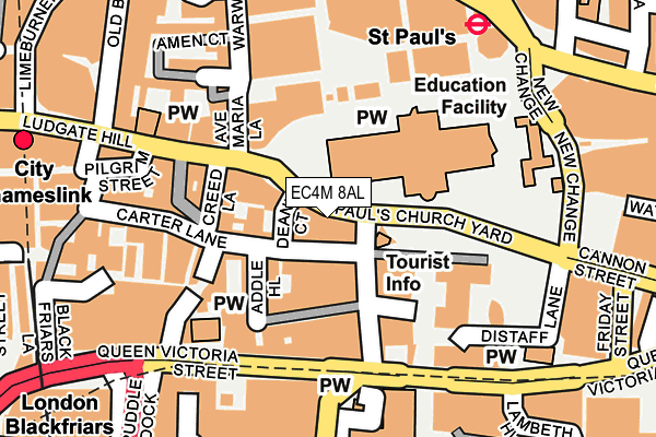 EC4M 8AL map - OS OpenMap – Local (Ordnance Survey)