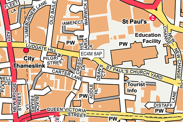 EC4M 8AP map - OS OpenMap – Local (Ordnance Survey)