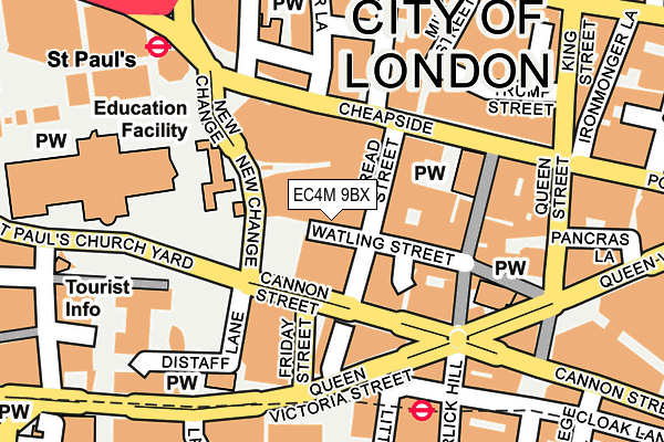 EC4M 9BX map - OS OpenMap – Local (Ordnance Survey)